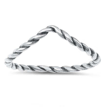 Load image into Gallery viewer, Sterling Silver Oxidized V Shaped Ring