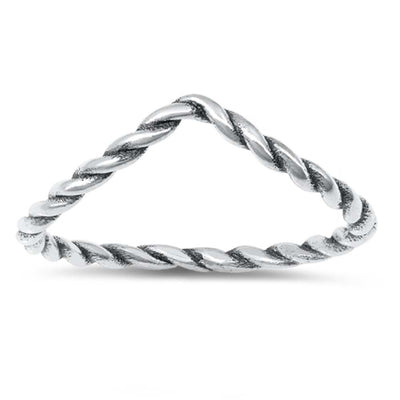 Sterling Silver Oxidized V Shaped Ring