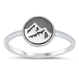 Sterling Silver Oxidized Mountains Ring
