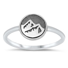Sterling Silver Oxidized Mountains Ring