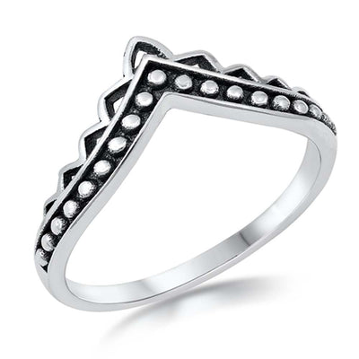 Sterling Silver Oxidized V Shape Ring
