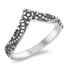 Load image into Gallery viewer, Sterling Silver Oxidized V Shape Ring