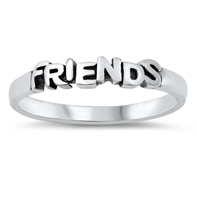 Sterling Silver Oxidized Friends Ring