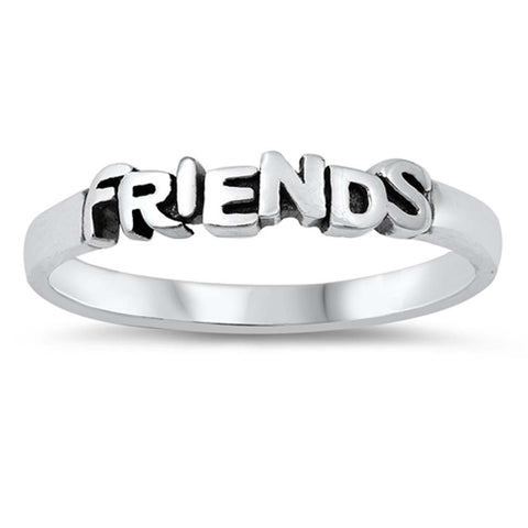 Sterling Silver Oxidized Friends Ring