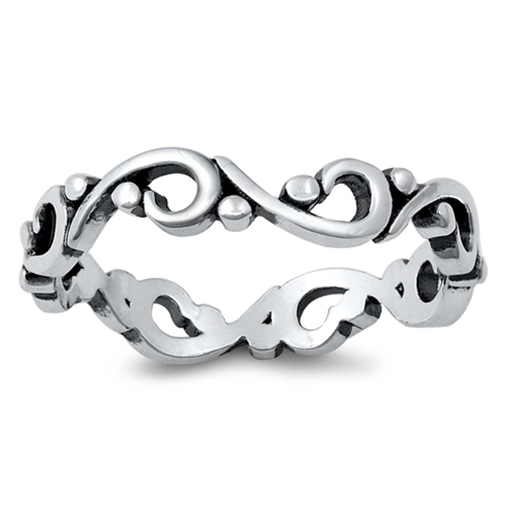 Sterling Silver Oxidized Plain Ring