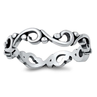 Sterling Silver Oxidized Plain Ring