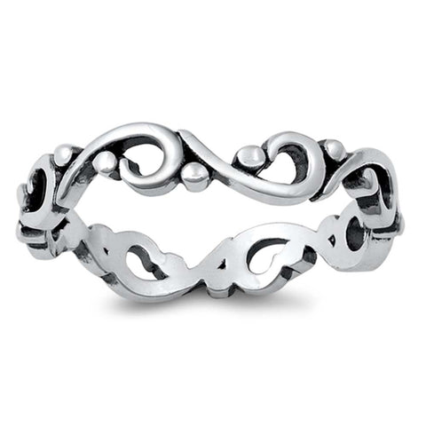 Sterling Silver Oxidized Plain Ring