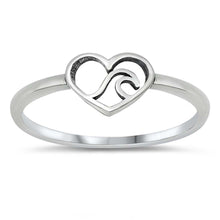 Load image into Gallery viewer, Sterling Silver Oxidized Waves In Heart Ring
