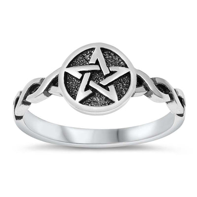 Sterling Silver Oxidized Celtic Star Ring