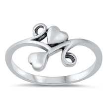 Load image into Gallery viewer, Sterling Silver Oxidized Hearts Ring
