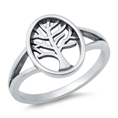 Sterling Silver Oxidized Tree Of Life Ring