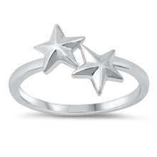 Load image into Gallery viewer, Sterling Silver Rhodium Plated Stars Ring