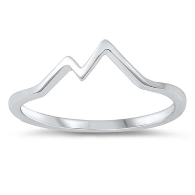 Sterling Silver Rhodium Plated Mountains Ring