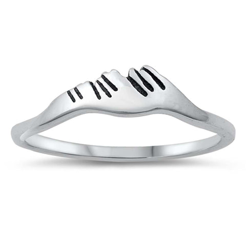 Sterling Silver Oxidized Mountains Ring