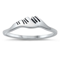 Sterling Silver Oxidized Mountains Ring