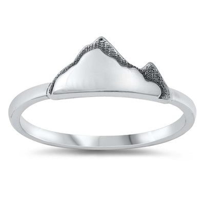Sterling Silver Oxidized Mountains Ring
