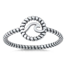 Load image into Gallery viewer, Sterling Silver Oxidized Wave In Rope Band Ring