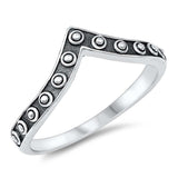 Sterling Silver Oxidized V Shaped Ring