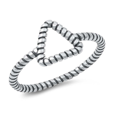 Sterling Silver Oxidized Triangle Ring