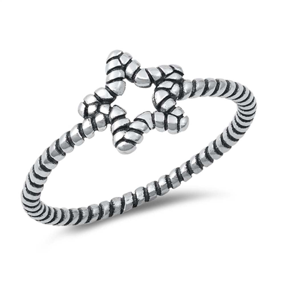 Sterling Silver Oxidized Star Ring
