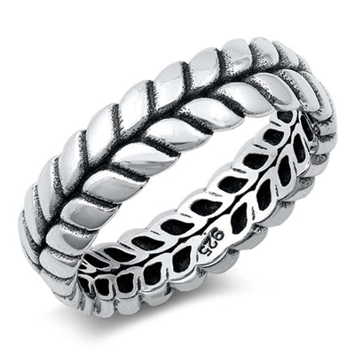 Sterling Silver Oxidized Rope Band Ring