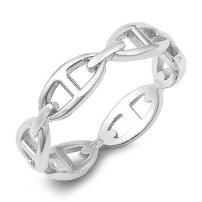 Sterling Silver Rhodium Plated Knot Ring