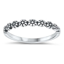 Load image into Gallery viewer, Sterling Silver Oxidized Flowers Ring