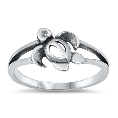 Sterling Silver Oxidized Turtle Ring