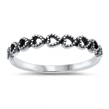 Load image into Gallery viewer, Sterling Silver Oxidized Sideways Hearts Ring