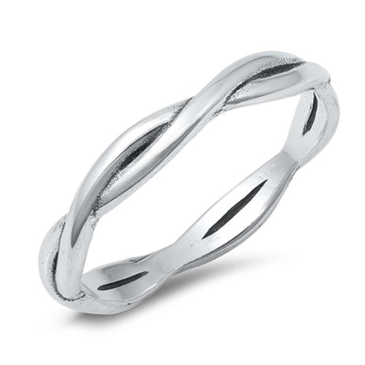 Sterling Silver Oxidized Braid Band Ring