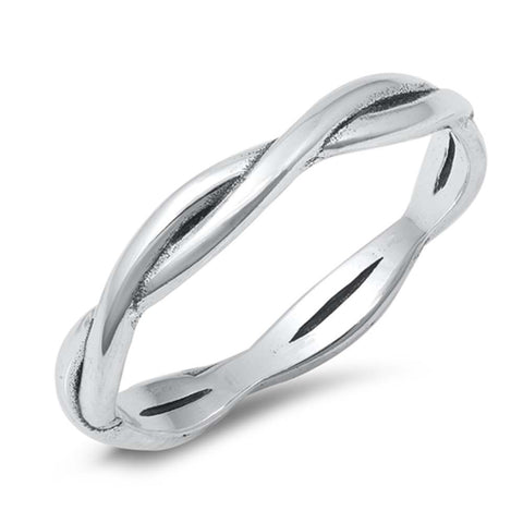 Sterling Silver Oxidized Braid Band Ring