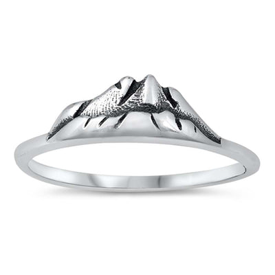 Sterling Silver Oxidized Mountains Ring