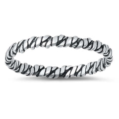 Sterling Silver Oxidized Thin Knot Band Ring