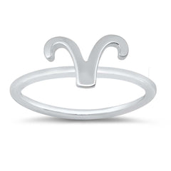 Sterling Silver Polished Zodiac Aries Ring