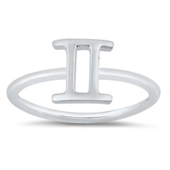 Sterling Silver Polished Zodiac Gemini Ring