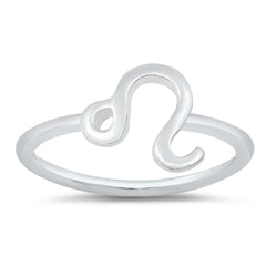 Sterling Silver Polished Zodiac Leo Ring