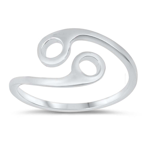 Sterling Silver Polished Zodiac Cancer Ring