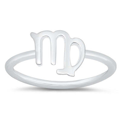 Sterling Silver Polished Zodiac Virgo Ring
