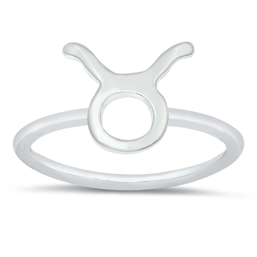 Sterling Silver Polished Zodiac Taurus Ring