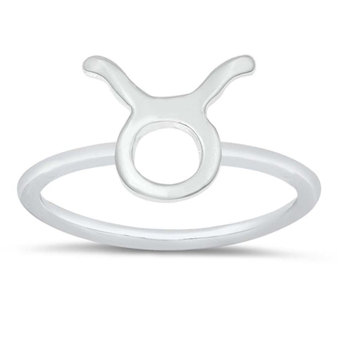 Sterling Silver Polished Zodiac Taurus Ring