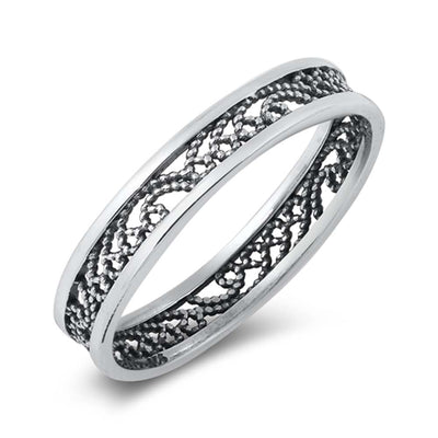 Sterling Silver Oxidized Filigree Band Ring