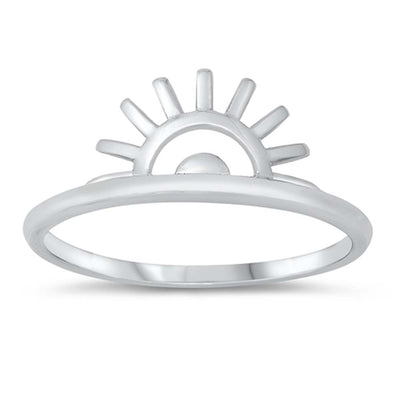 Sterling Silver High Polish Sun Ring