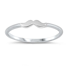 Load image into Gallery viewer, Sterling Silver High Polish Little Mustache Ring