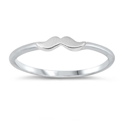 Sterling Silver High Polish Little Mustache Ring
