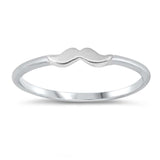 Sterling Silver High Polish Little Mustache Ring