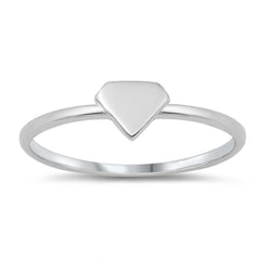 Sterling Silver High Polish Diamond Shape Ring