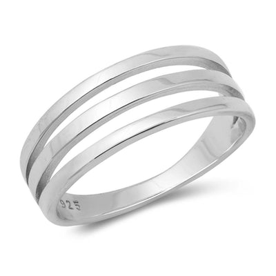 Sterling Silver High Polish Plain Ring