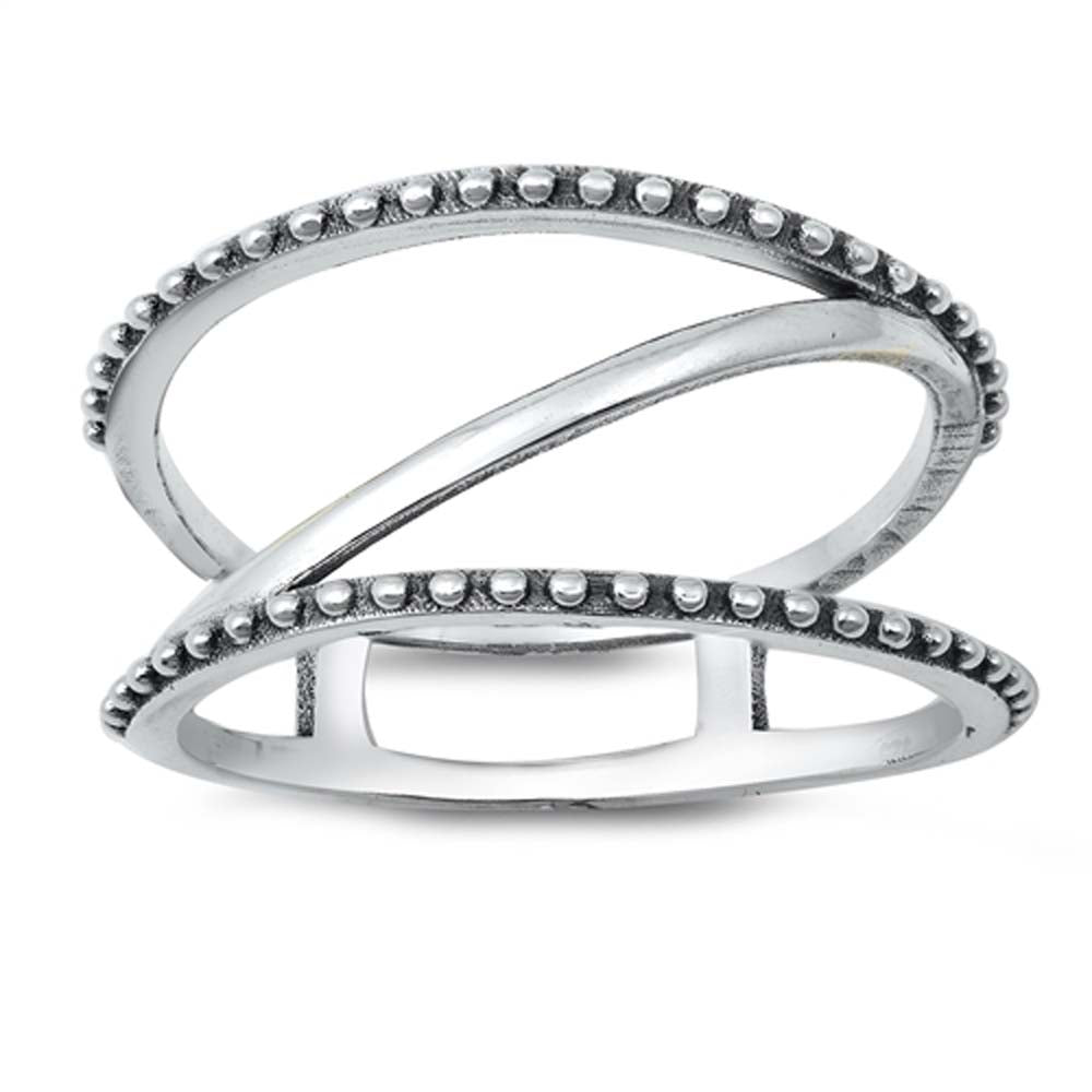 Sterling Silver Oxidized Cage Ring