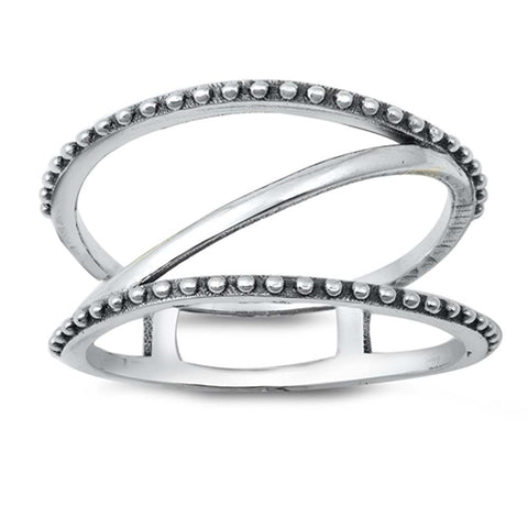 Sterling Silver Oxidized Cage Ring
