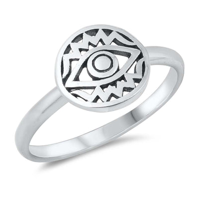 Sterling Silver Oxidized All Seeing Eye Ring
